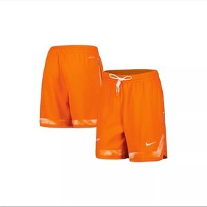 Nike Women Dri-Fit WNBA Jumpwoman Cloud Print Performance Shorts Orange